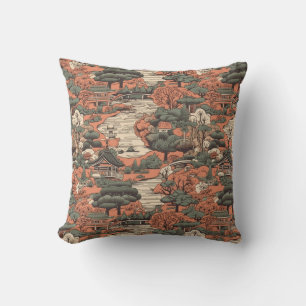 Colourful Japanese Garden Cushion
