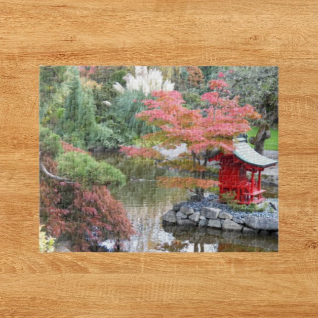 Colourful Japanese Garden Scene Landscape Jigsaw Puzzle (In Situ)