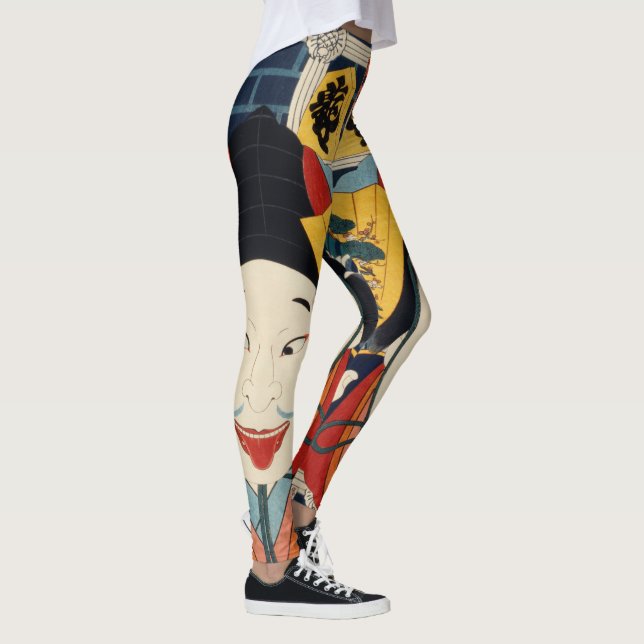 Colourful Japanese Vintage Art Funny Asian Trendy Leggings (Right)