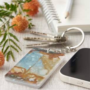 Colourful Jasper Stone Pattern Key Ring