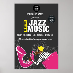 Colourful Jazz Music Festival add logo personalise Poster