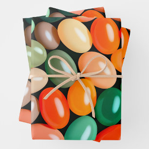 Colourful Jelly Bean Art Wrapping Paper Sheets