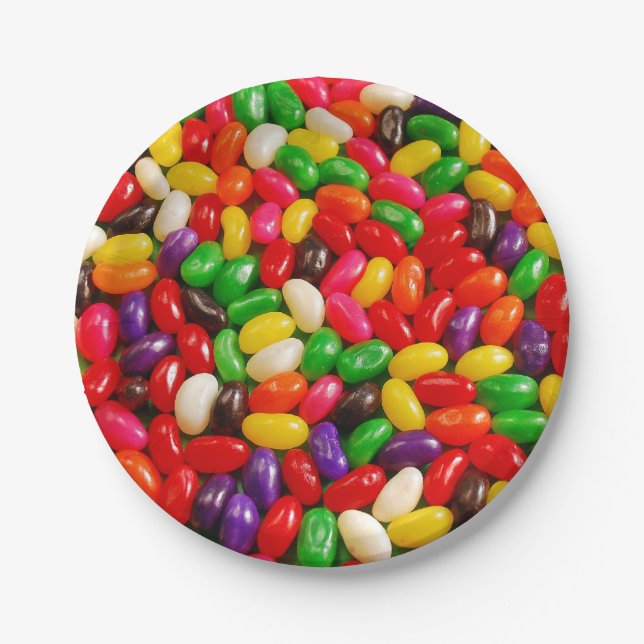 Colourful jelly bean candy paper plate (Front)