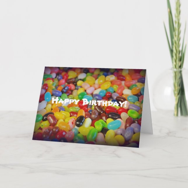 Colourful Jelly Beans Birthday Card (Front)