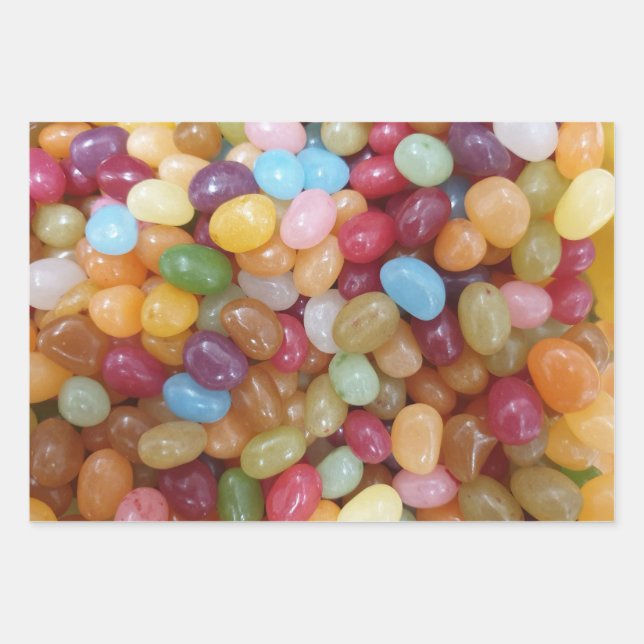 Colourful Jelly Beans Wrapping Paper Sheet (Front)