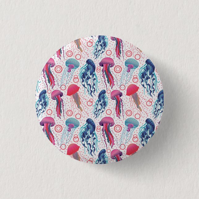 Colourful Jelly fishes 3 Cm Round Badge (Front)