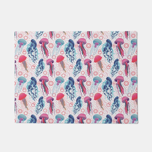 Colourful Jelly fishes Doormat (Front)
