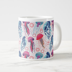 Colourful Jelly fishes Large Coffee Mug