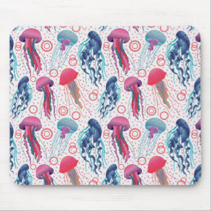 Colourful Jelly fishes Mouse Pad
