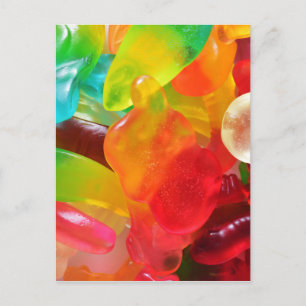 colourful jelly gum texture postcard