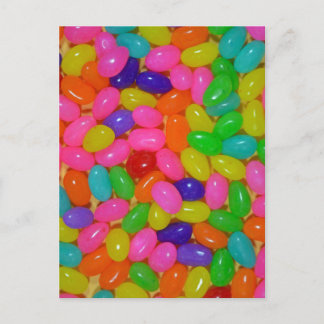 Colourful jellybean candy postcard