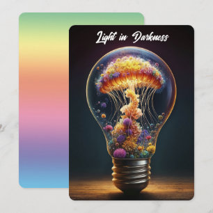 Colourful jellyfish lamp dreamlike ocean magic invitation