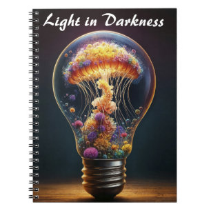 Colourful jellyfish lamp dreamlike ocean magic notebook