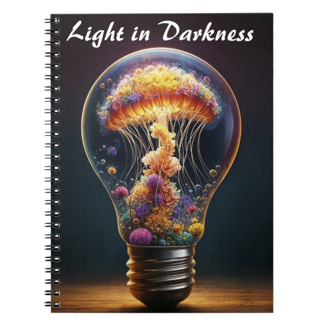 Colourful jellyfish lamp dreamlike ocean magic notebook (Front)