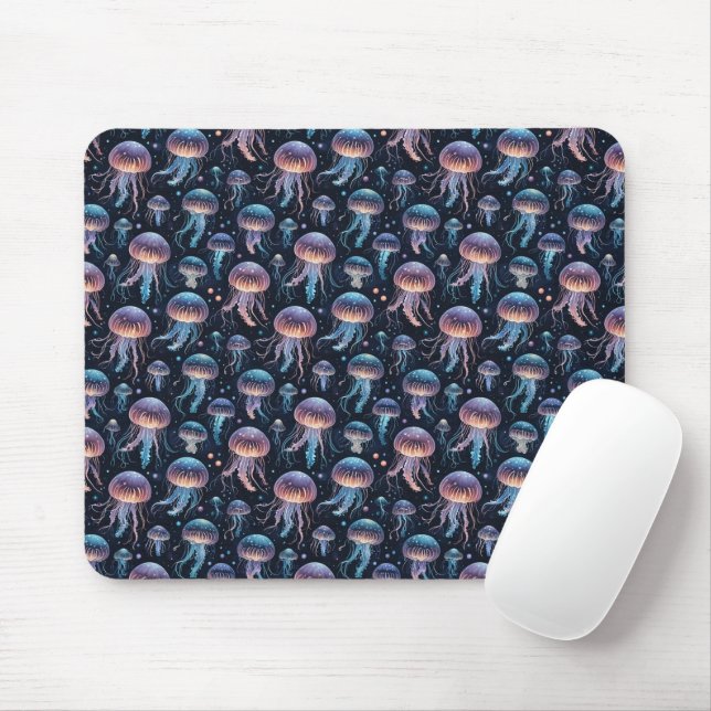 Colourful Jellyfish Ocean Mousepad – Whimsical Sea (With Mouse)