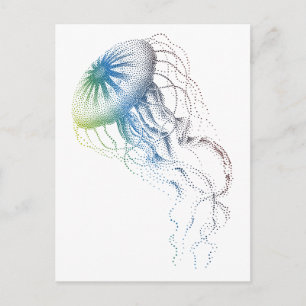 colourful jellyfish postcard