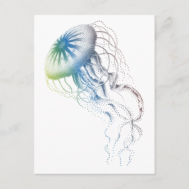 colourful jellyfish postcard (Front)