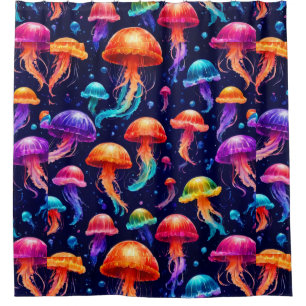 Colourful Jellyfish Shower Curtain