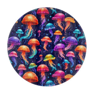 Colourful Jellyfish Table Cutting Board