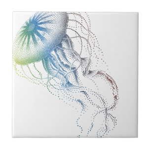 colourful jellyfish tile