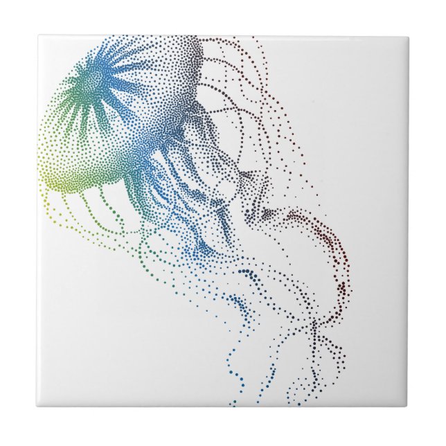 colourful jellyfish tile (Front)
