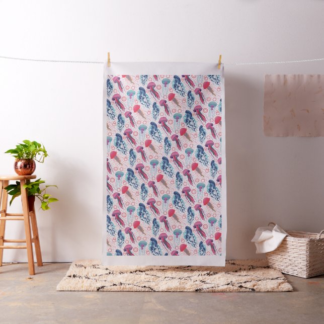 Colourful Jellyfishes Fabric (In Situ)