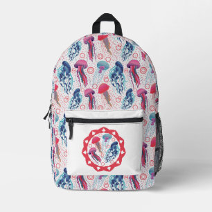 Colourful Jellyfishes Printed Backpack