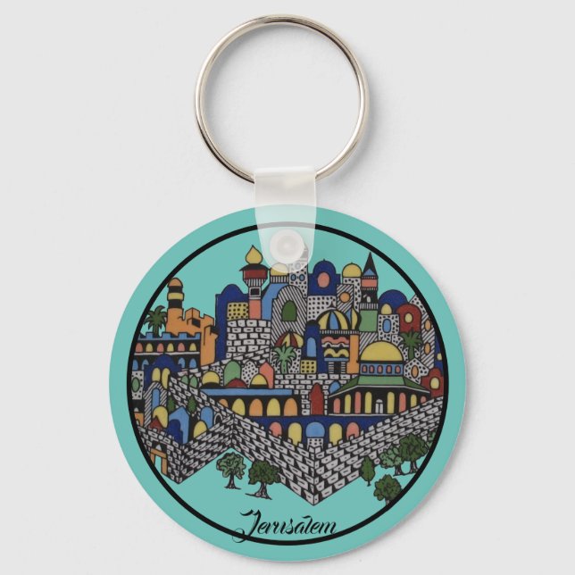 Colourful Jerusalem Key Ring (Front)