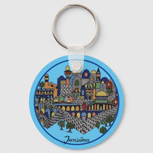 Colourful Jerusalem Key Ring (Front)