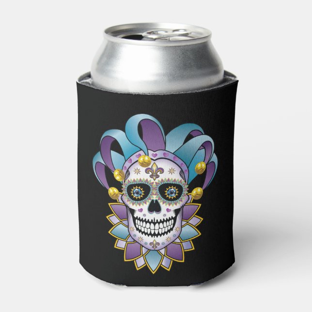 Colourful Jester Skull Can Cooler (Can Front)