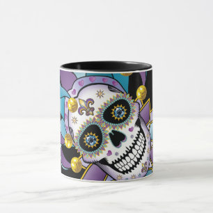 Colourful Jester Skull Mug