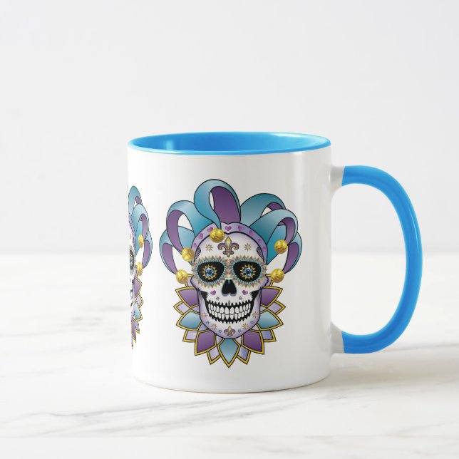 Colourful Jester Skull Mug (Right)