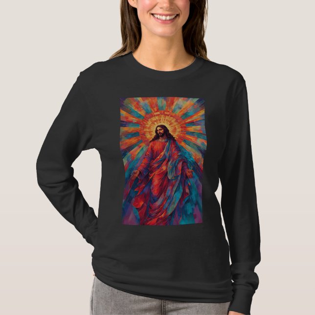 Colourful Jesus Christian Women's Long Sleeve Tee (Front)