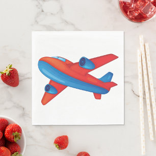 Colourful Jet Aeroplane Red and Blue Plane Napkin