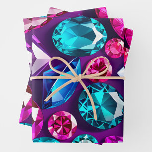 Colourful Jewel Art Wrapping Paper Sheets