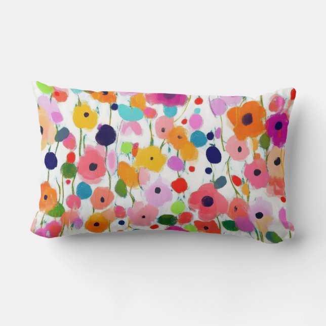 Colourful Jewel Flower Blossoms Pillows (Back)