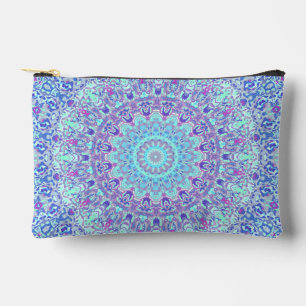Colourful Jewel Tone Boho Hippie Trippy Mandala Accessory Pouch