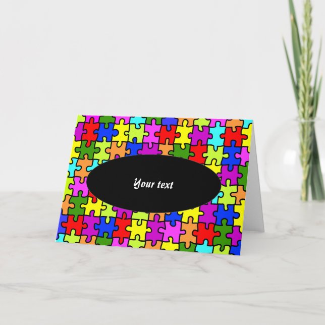 Colourful jigsaw puzzle greeting card (Front)
