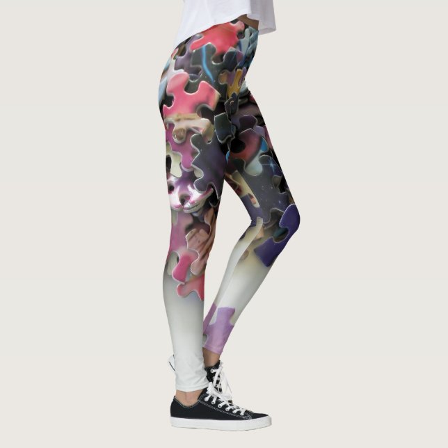 Colourful jigsaw puzzle leggings (Right)