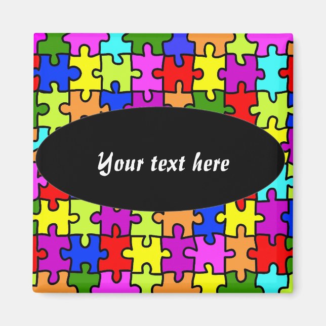 'Colourful jigsaw puzzle' magnet (Front)