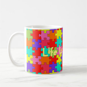 Colourful Jigsaw Puzzle Pattern Coffee Mug