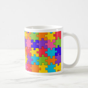 Colourful Jigsaw Puzzle Pattern Coffee Mug