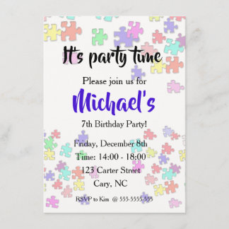 Colourful Jigsaw puzzles pieces Invitation