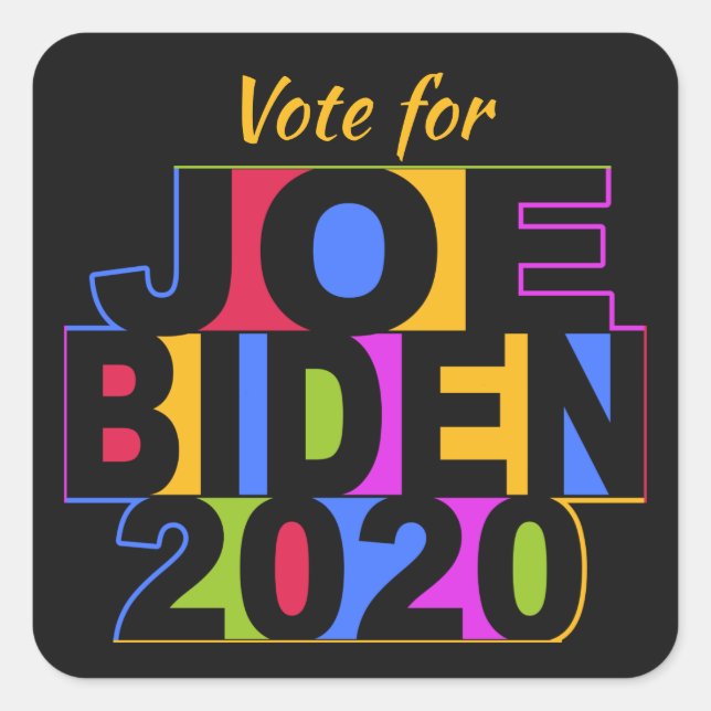 Colourful JOE BIDEN 2020 custom stickers (Front)