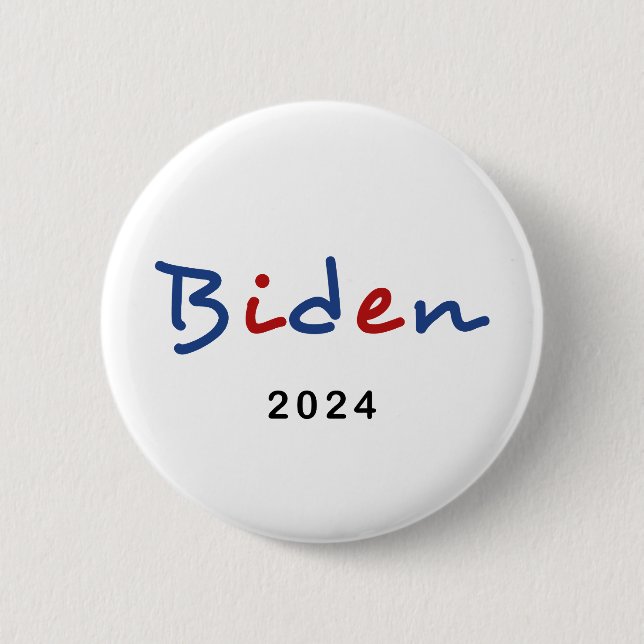 Colourful Joe Biden 2024 Script Text 6 Cm Round Badge (Front)