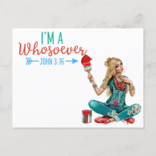 Colourful John 3:16 Faith Postcard