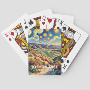 Colourful Joshua Tree Keys View Van Gogh Landscape Playing Cards