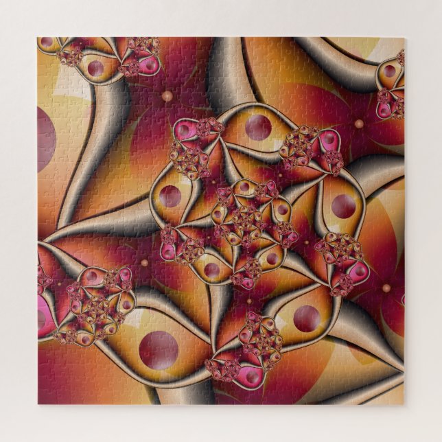 Colourful Joy Abstract Red Orange Fantasy Fractal Jigsaw Puzzle (Vertical)
