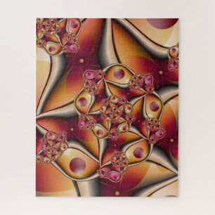 Colourful Joy Abstract Red Orange Fantasy Fractal Jigsaw Puzzle