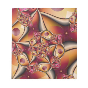 Colourful Joy Abstract Red Orange Fantasy Fractal Notepad